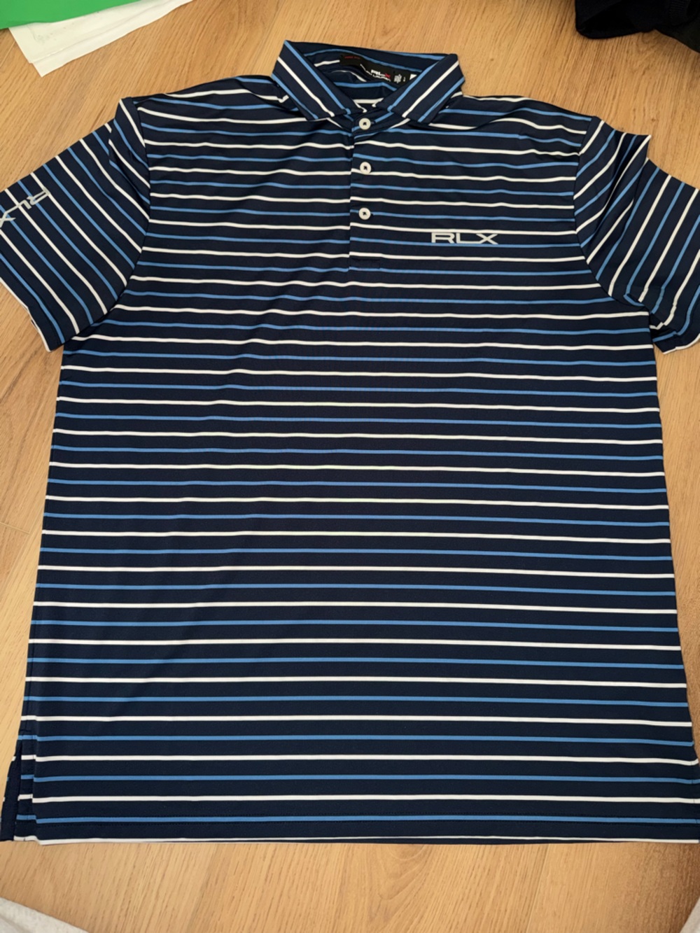 Men's Navy Blue Striped Polo Shirt polo Ralph Lauren golf line